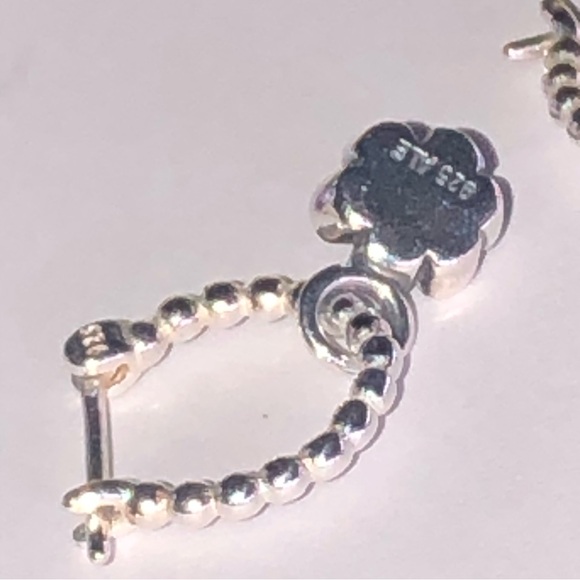 Retired Pandora Blue Ribbon Earrings Charms 925 Ale - Picture 6 of 10